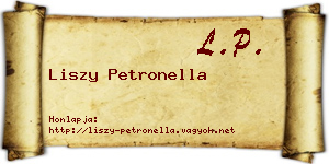 Liszy Petronella névjegykártya